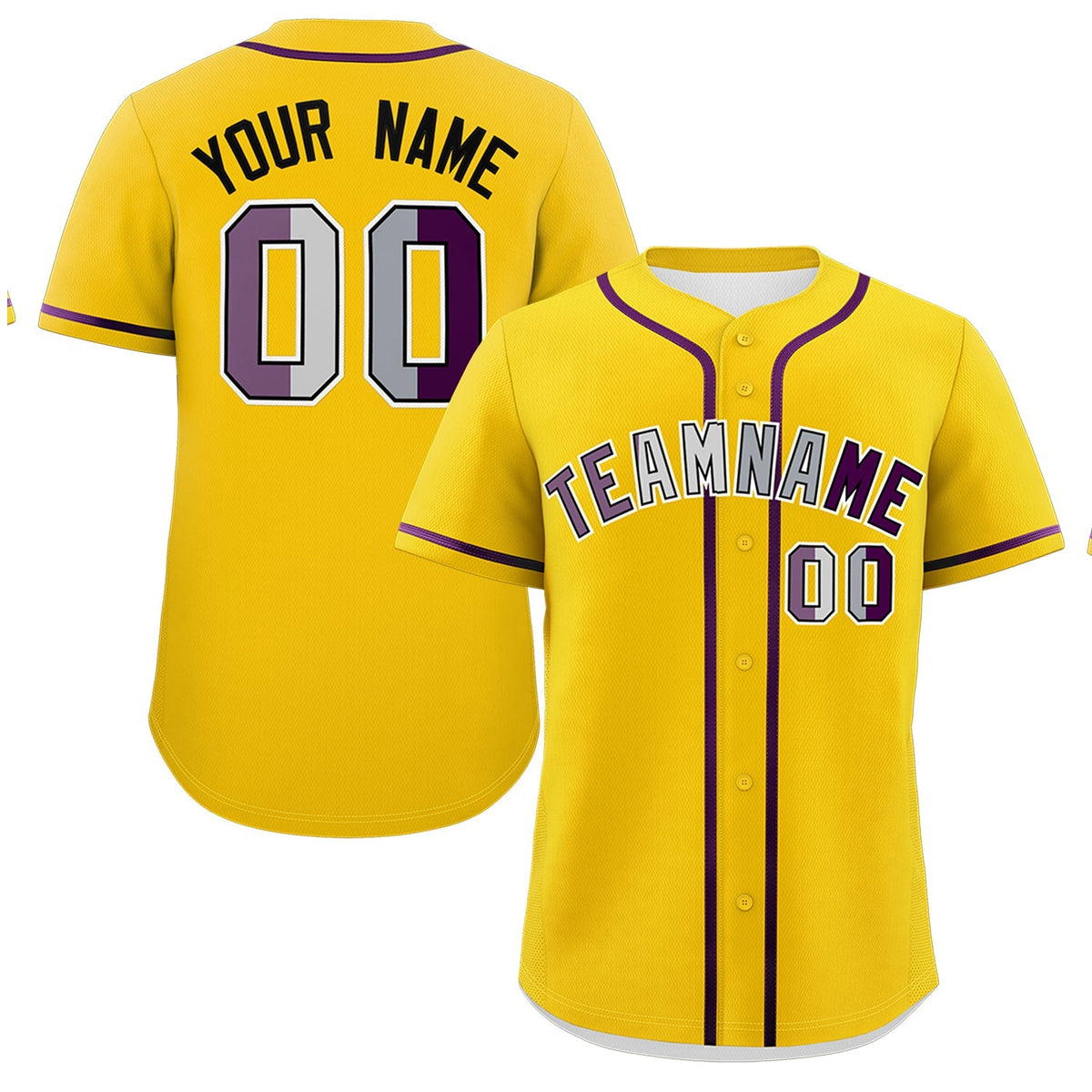 Custom Gold Purple Genderless For Pride Month Classic Style Baseball Jersey| KXKSHOP