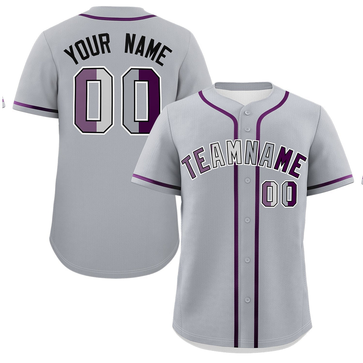 Custom Gray Purple Genderless For Pride Month Classic Style Baseball Jersey| KXKSHOP