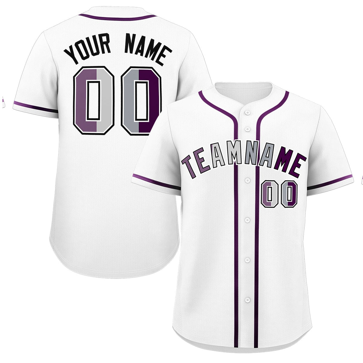 Custom White Purple Genderless For Pride Month Classic Style Baseball Jersey| KXKSHOP