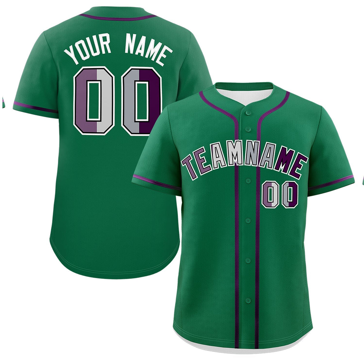 Custom Kelly Green Purple Genderless For Pride Month Classic Style Baseball Jersey| KXKSHOP