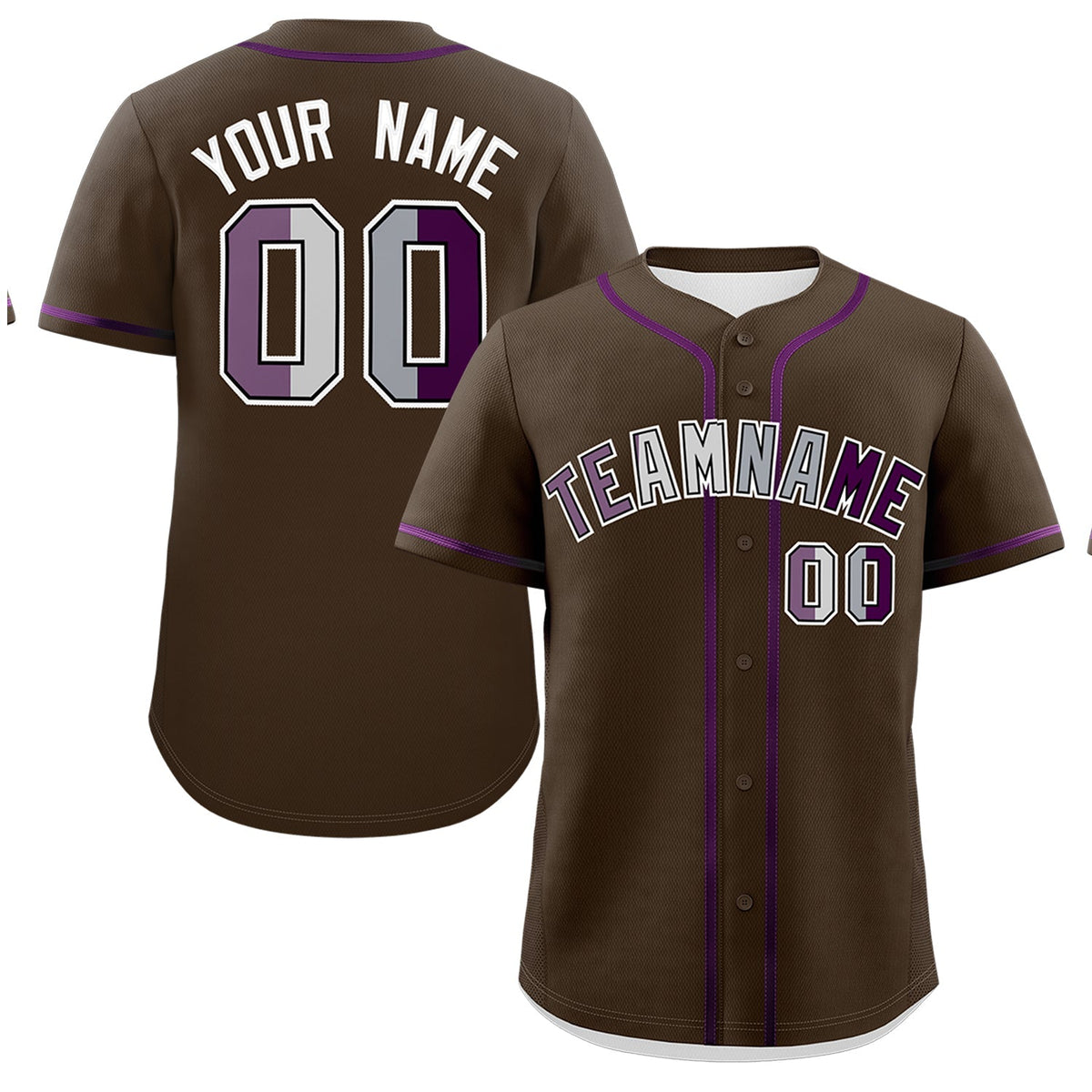 Custom Brown Purple Genderless For Pride Month Classic Style Baseball Jersey| KXKSHOP