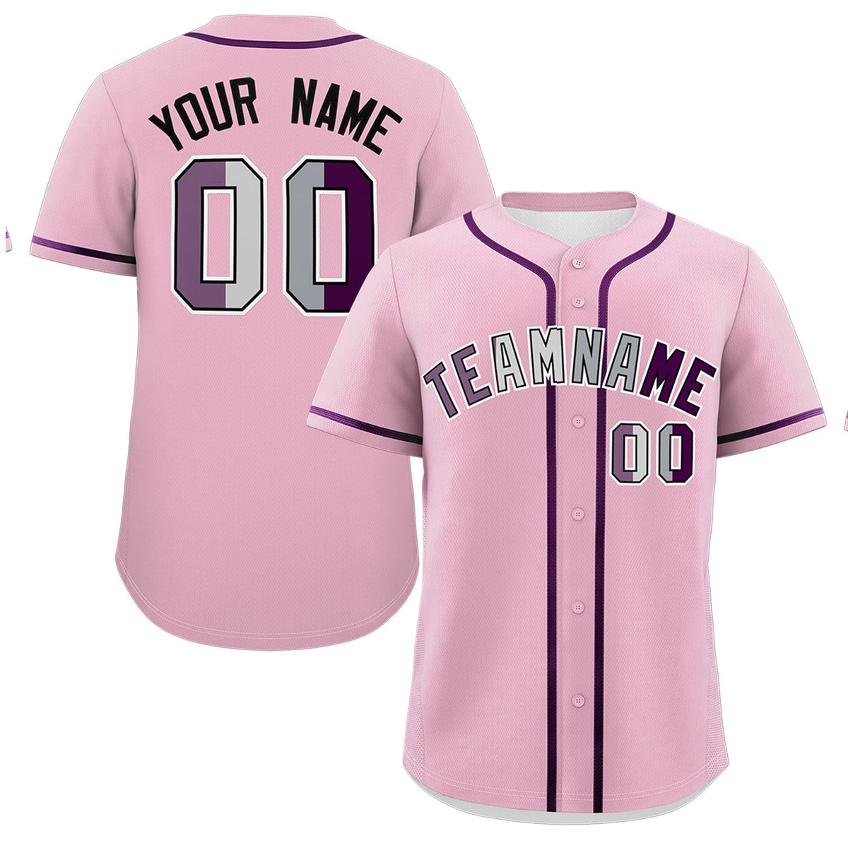 Custom Light Pink Purple Genderless For Pride Month Classic Style Baseball Jersey| KXKSHOP