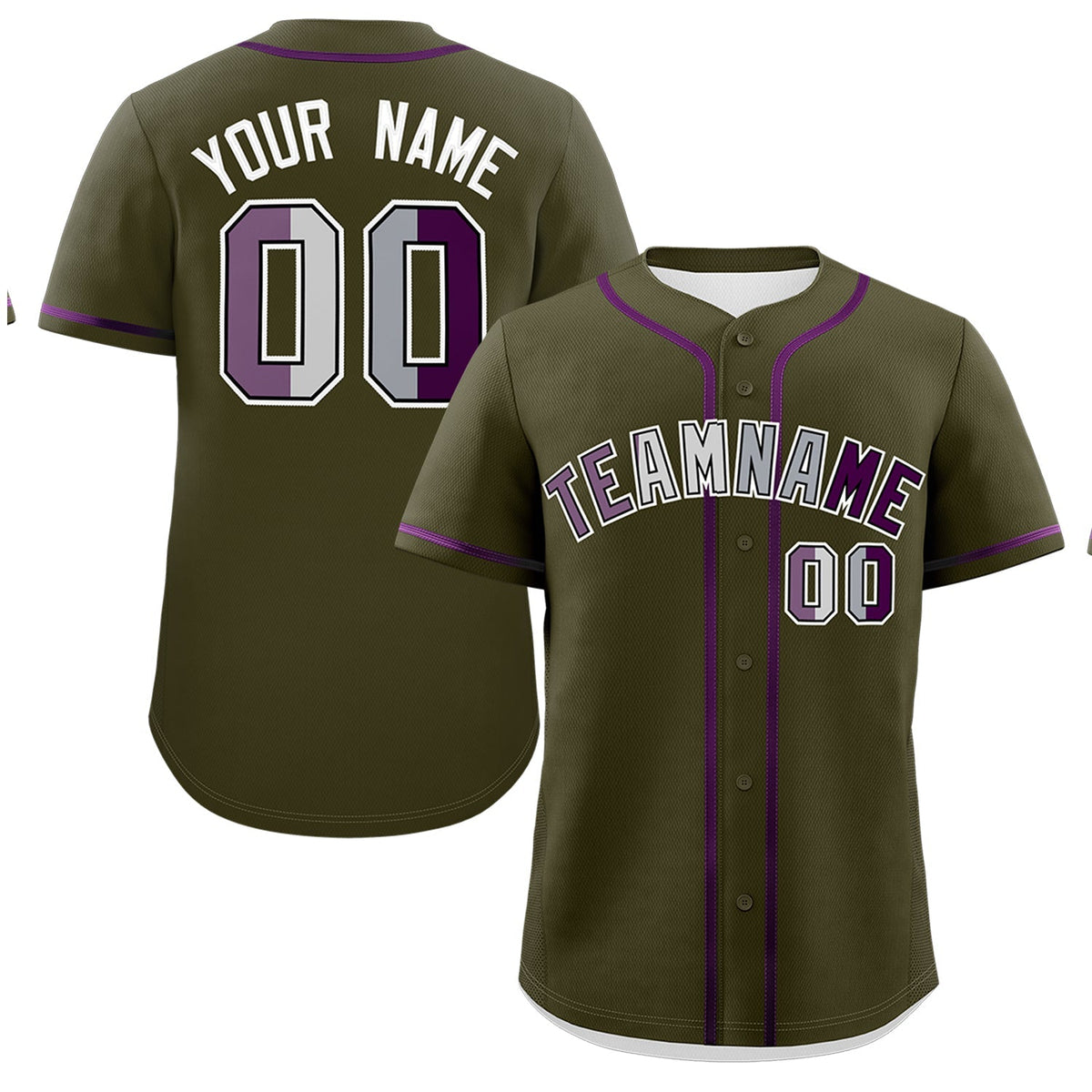 Custom Olive Purple Genderless For Pride Month Classic Style Baseball Jersey| KXKSHOP