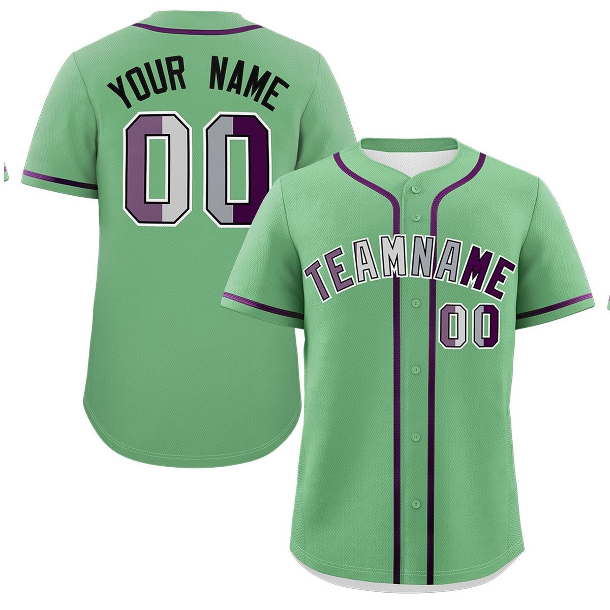 Custom Green Purple Genderless For Pride Month Classic Style Baseball Jersey| KXKSHOP