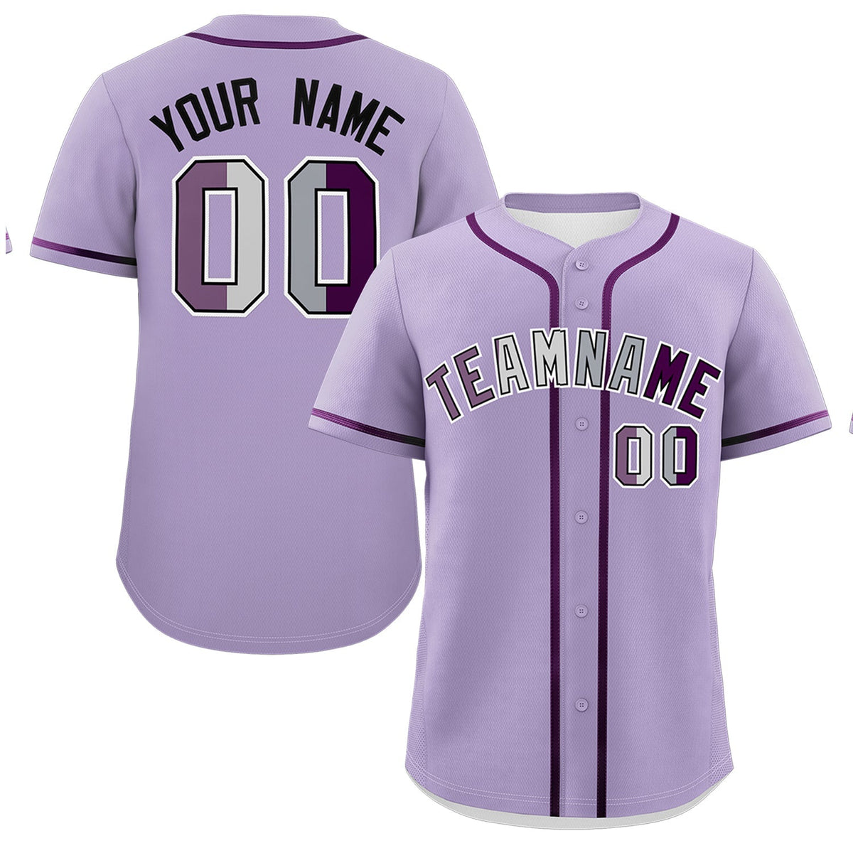 Custom Light Purple Purple Genderless For Pride Month Classic Style Baseball Jersey| KXKSHOP