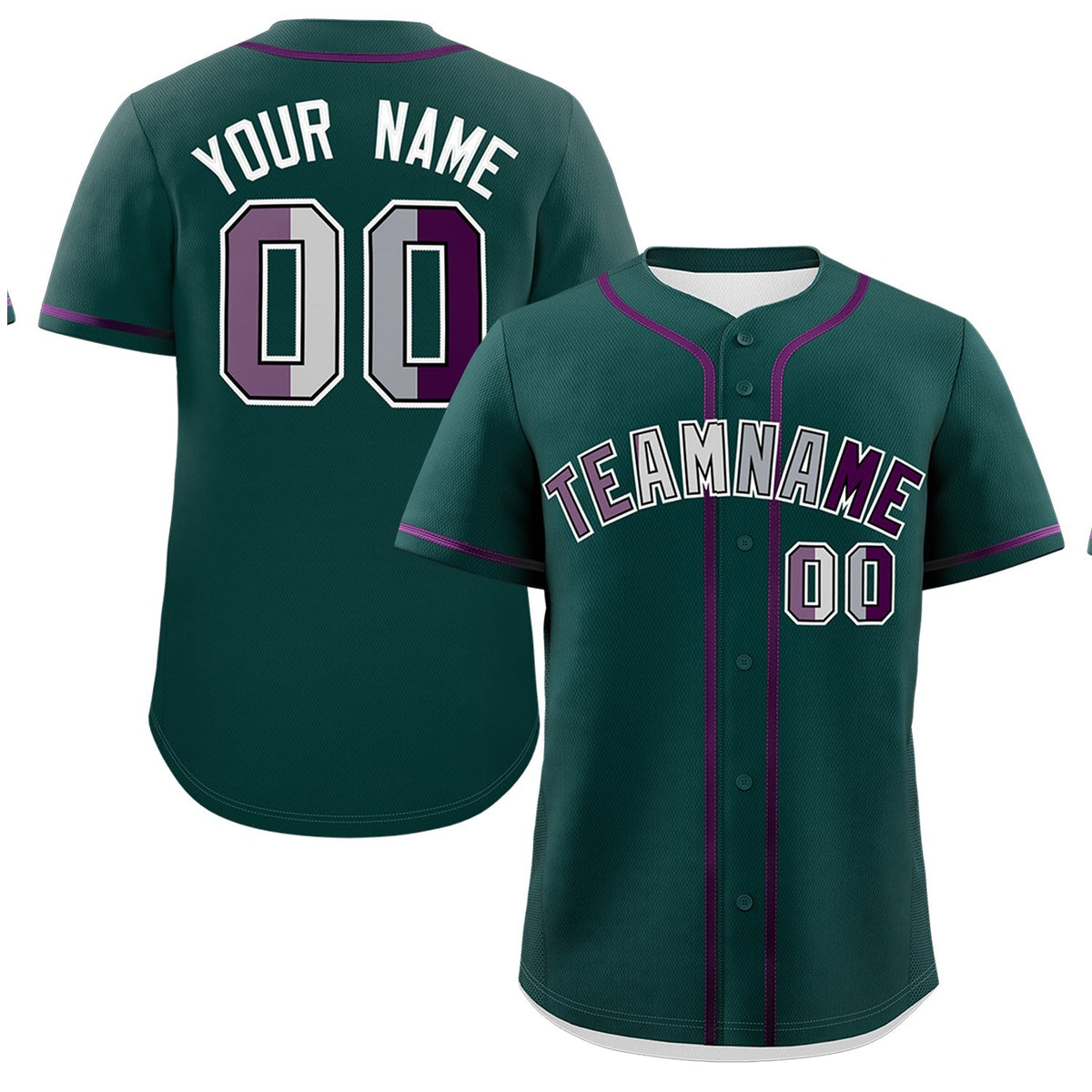 Custom Midnight Green Purple Genderless For Pride Month Classic Style Baseball Jersey| KXKSHOP