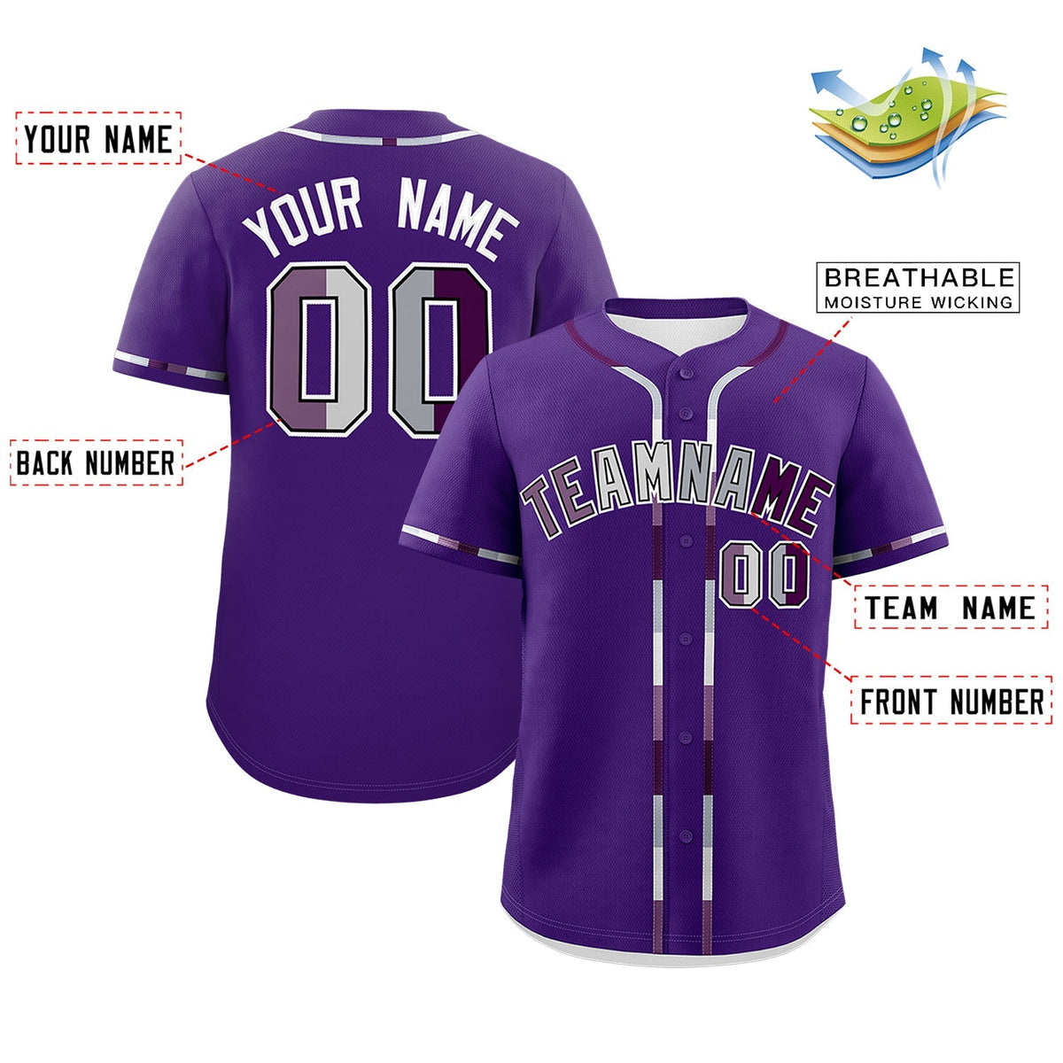 Custom Purple Genderless For Pride Month Classic Style Baseball Jersey| KXKSHOP