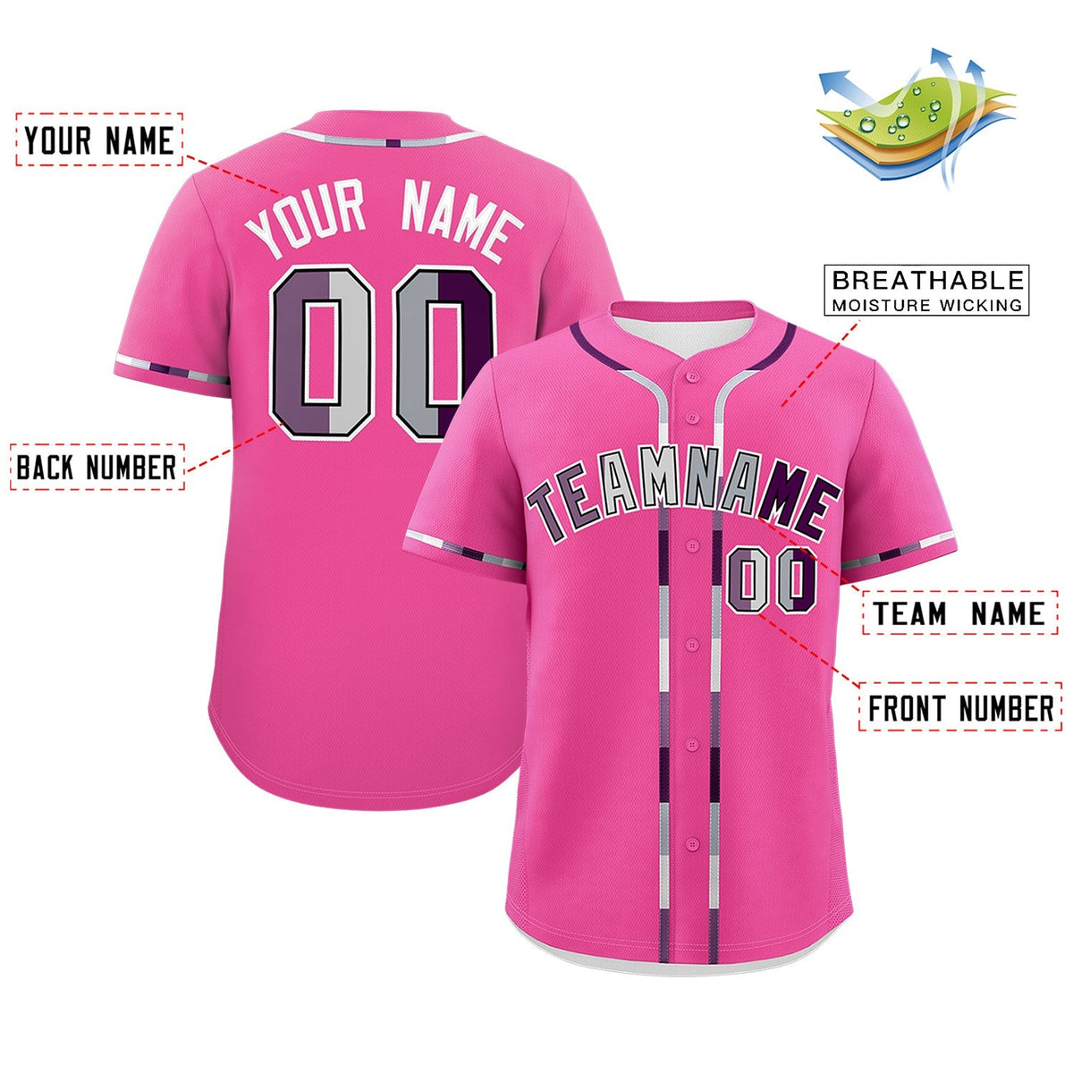 Custom Pink Genderless For Pride Month Classic Style Baseball Jersey| KXKSHOP