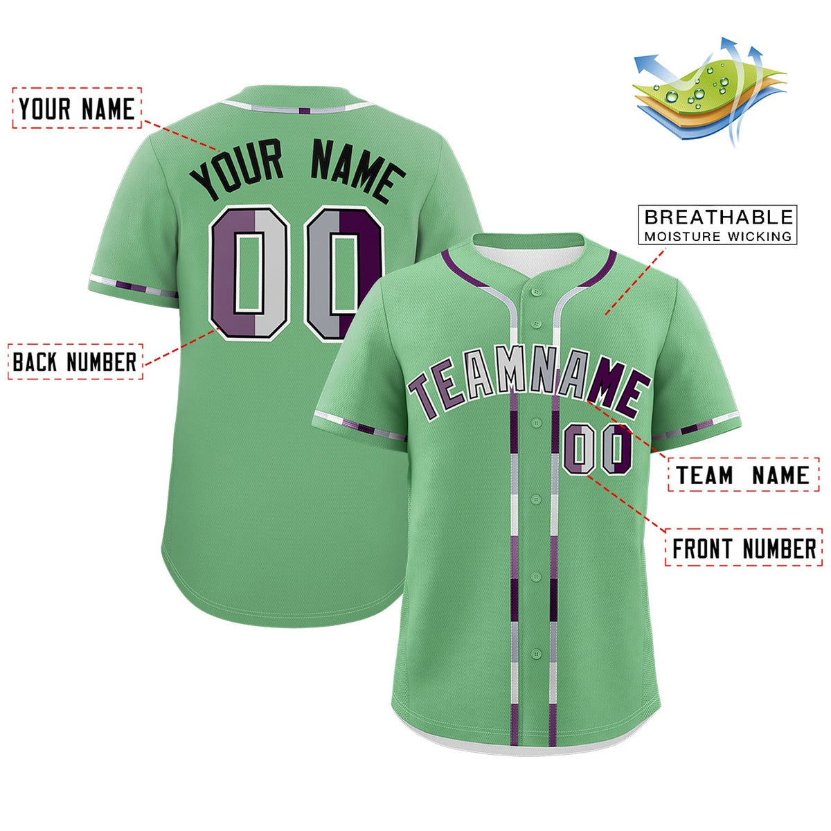 Custom Green Genderless For Pride Month Classic Style Baseball Jersey| KXKSHOP