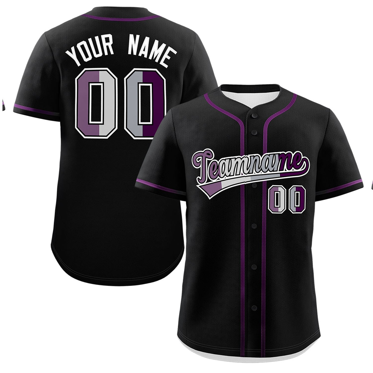 Custom Black Purple Genderless For Pride Month Classic Style Baseball Jersey| KXKSHOP
