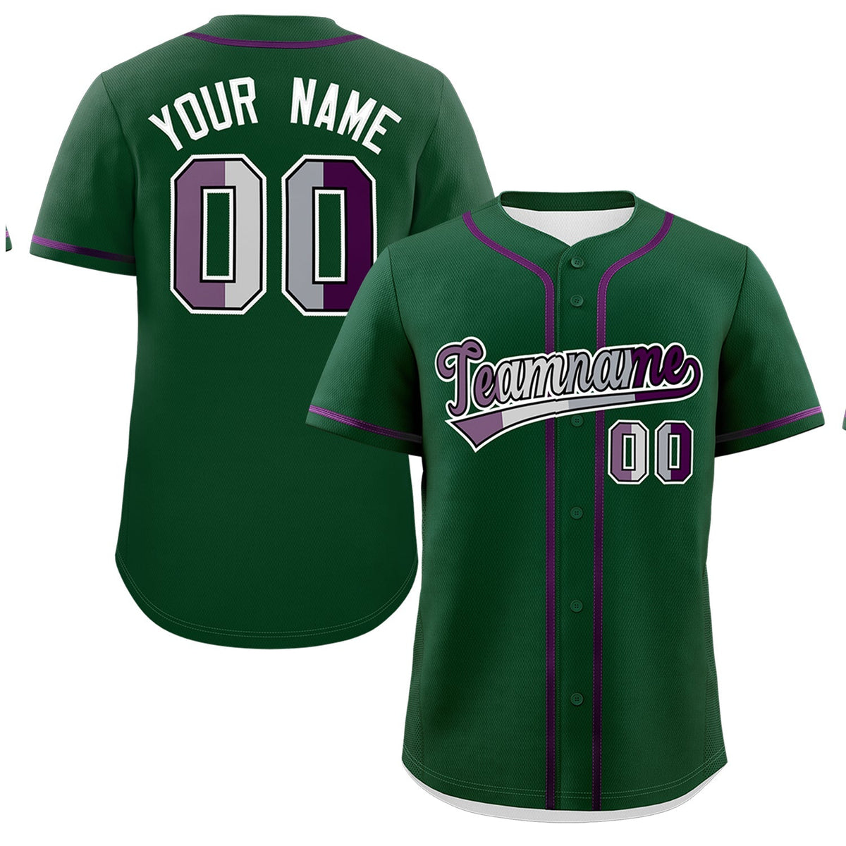 Custom Green Purple White Genderless For Pride Month Classic Style Baseball Jersey| KXKSHOP