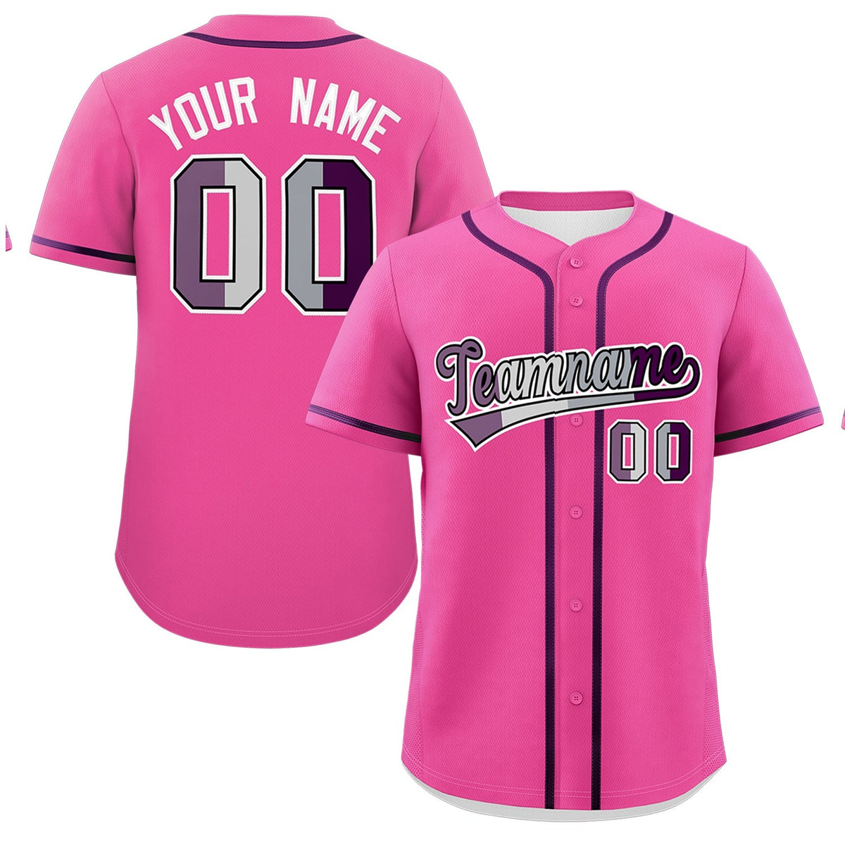 Custom Pink Purple Genderless For Pride Month Classic Style Baseball Jersey| KXKSHOP