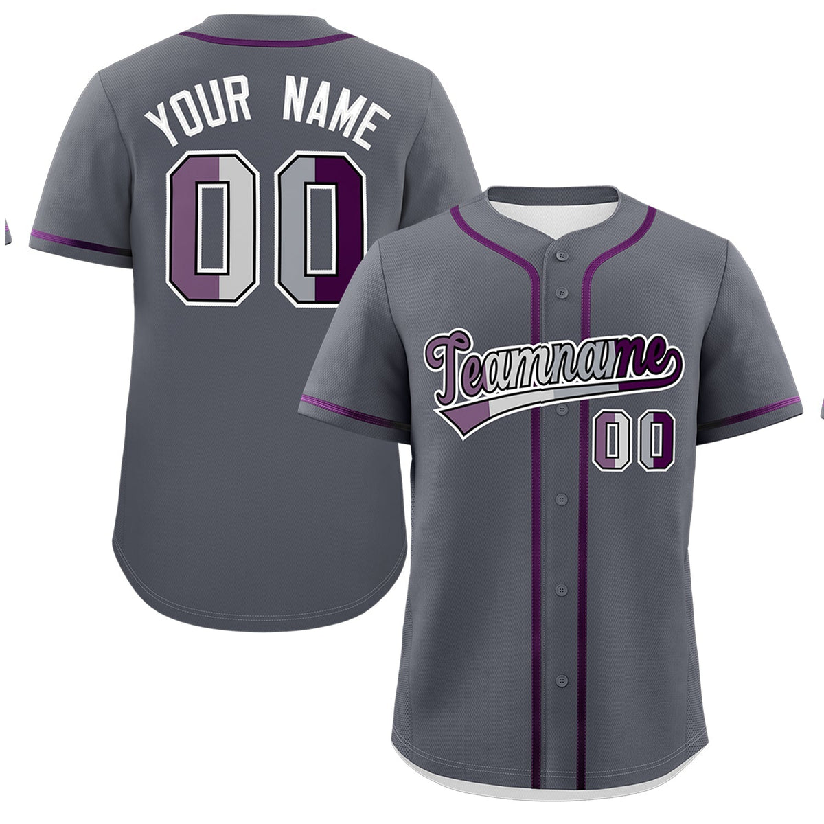 Custom Dark Gray Purple Genderless For Pride Month Classic Style Baseball Jersey| KXKSHOP