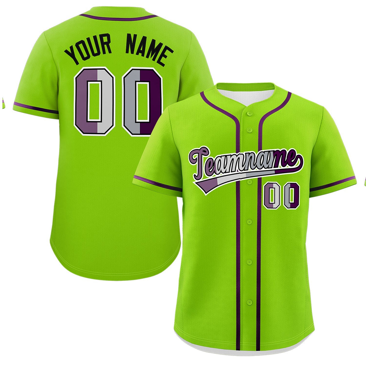 Custom Neon Green Purple Genderless For Pride Month Classic Style Baseball Jersey| KXKSHOP