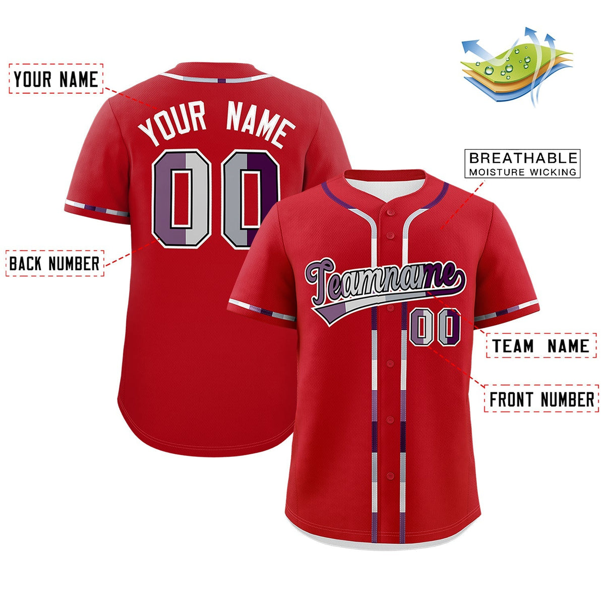 Custom Red Genderless For Pride Month Classic Style Baseball Jersey| KXKSHOP