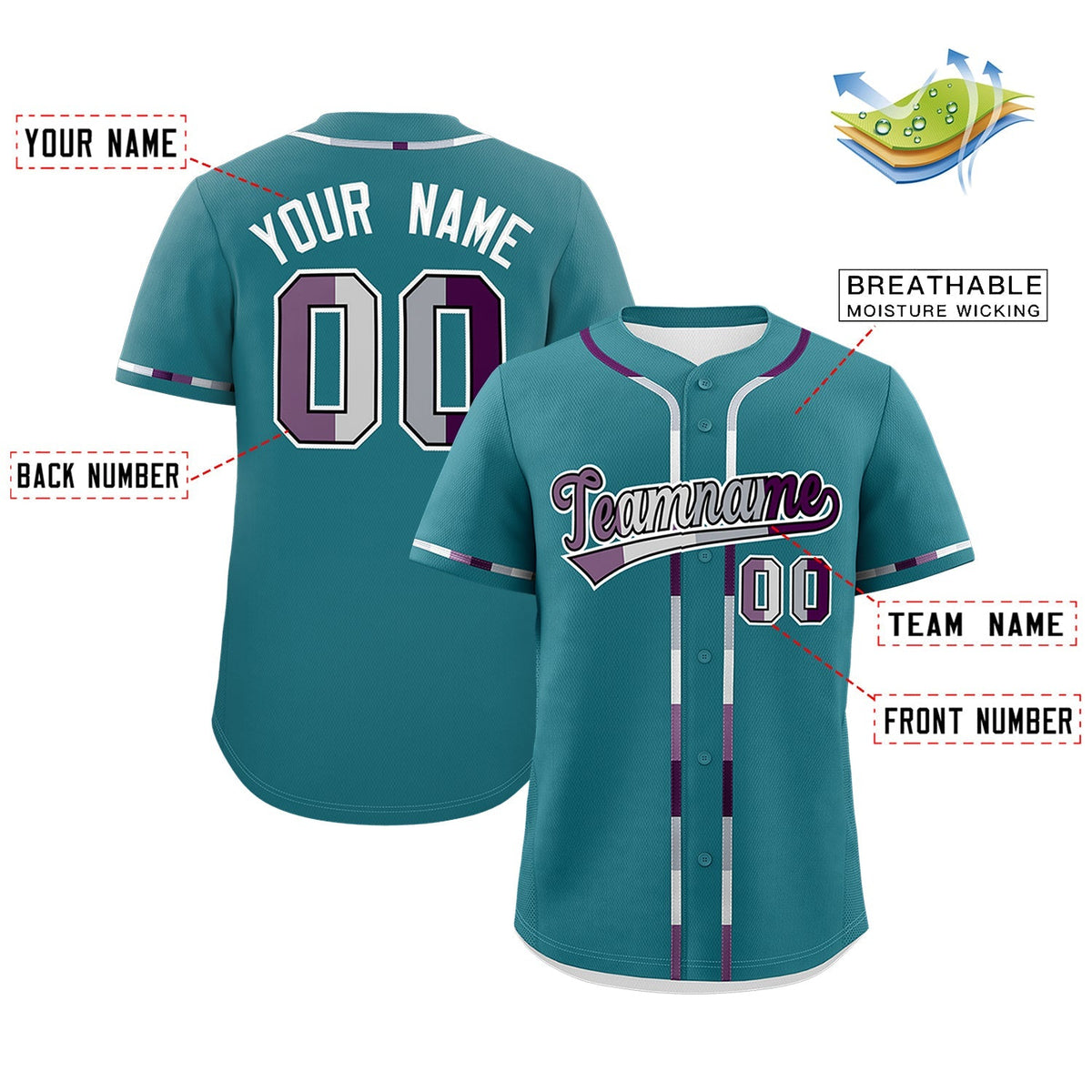 Custom Teal Genderless For Pride Month Classic Style Baseball Jersey| KXKSHOP
