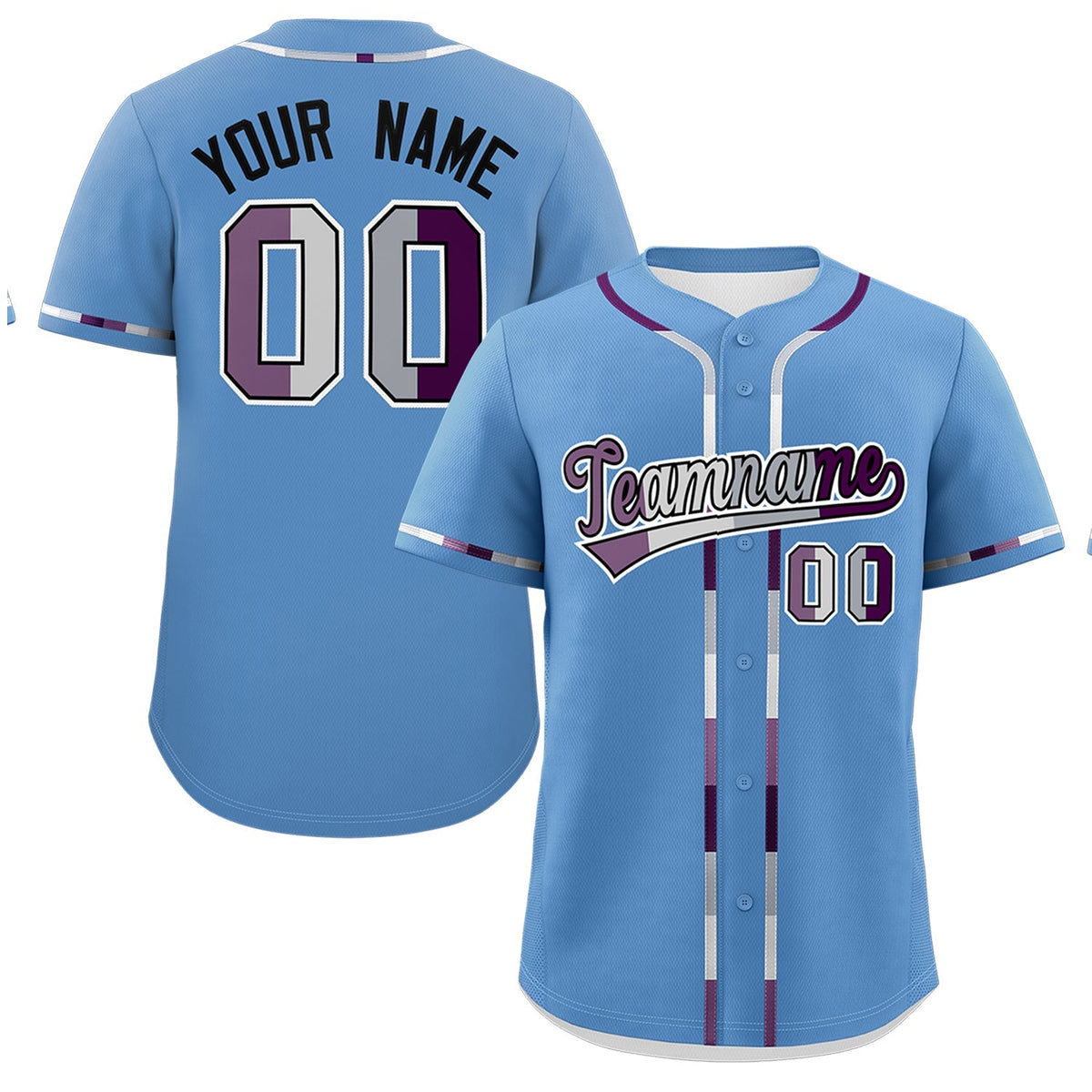 Custom Light Blue Genderless For Pride Month Classic Style Baseball Jersey| KXKSHOP