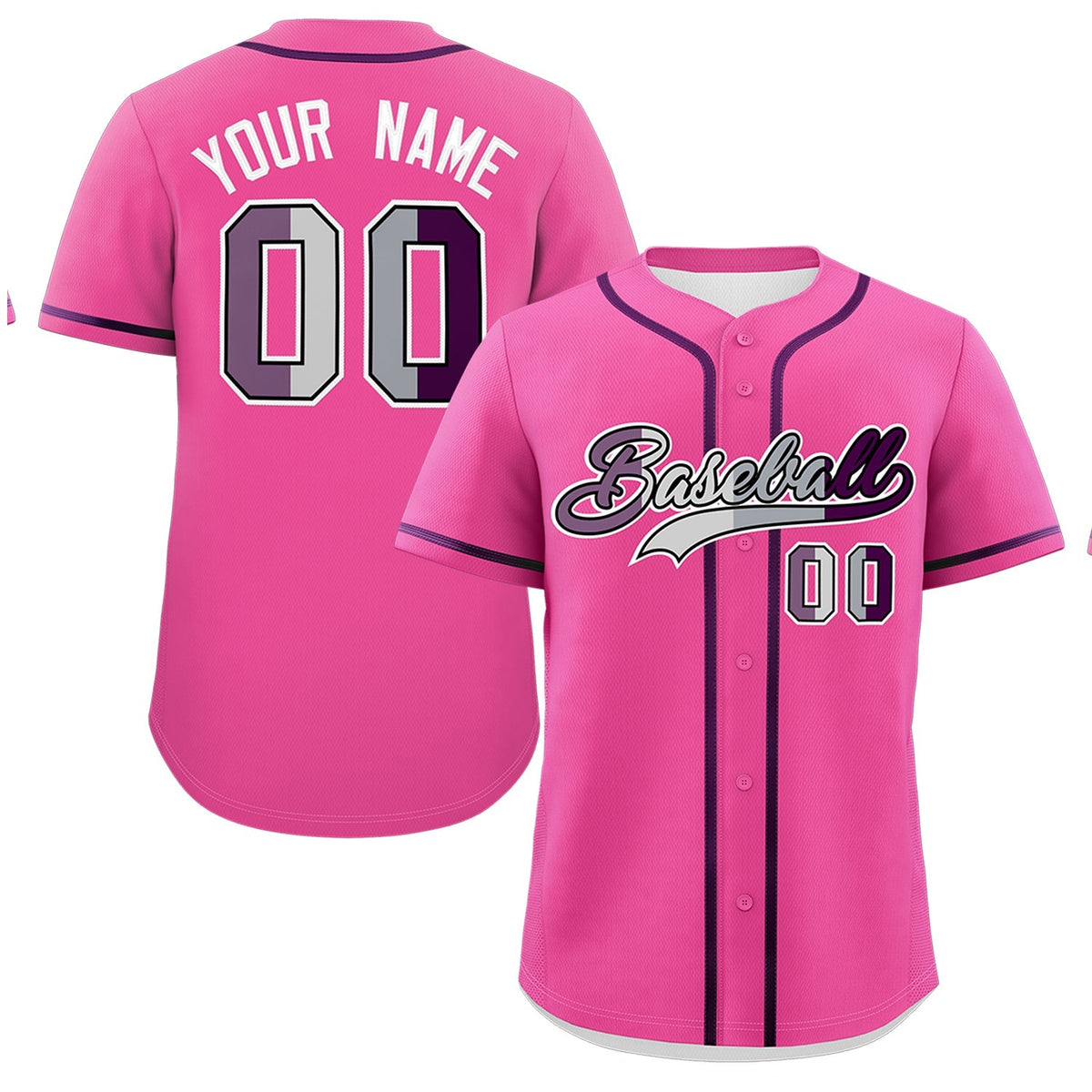 Custom Pink Purple Genderless For Pride Month Classic Style Baseball Jersey| KXKSHOP