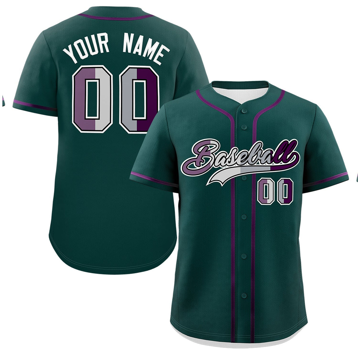 Custom Midnight Green Purple Genderless For Pride Month Classic Style Baseball Jersey| KXKSHOP
