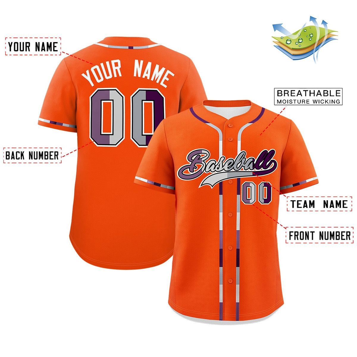 Custom Orange Genderless For Pride Month Classic Style Baseball Jersey| KXKSHOP