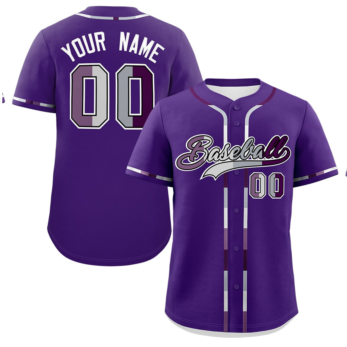 Custom Purple Genderless For Pride Month Classic Style Baseball Jersey| KXKSHOP