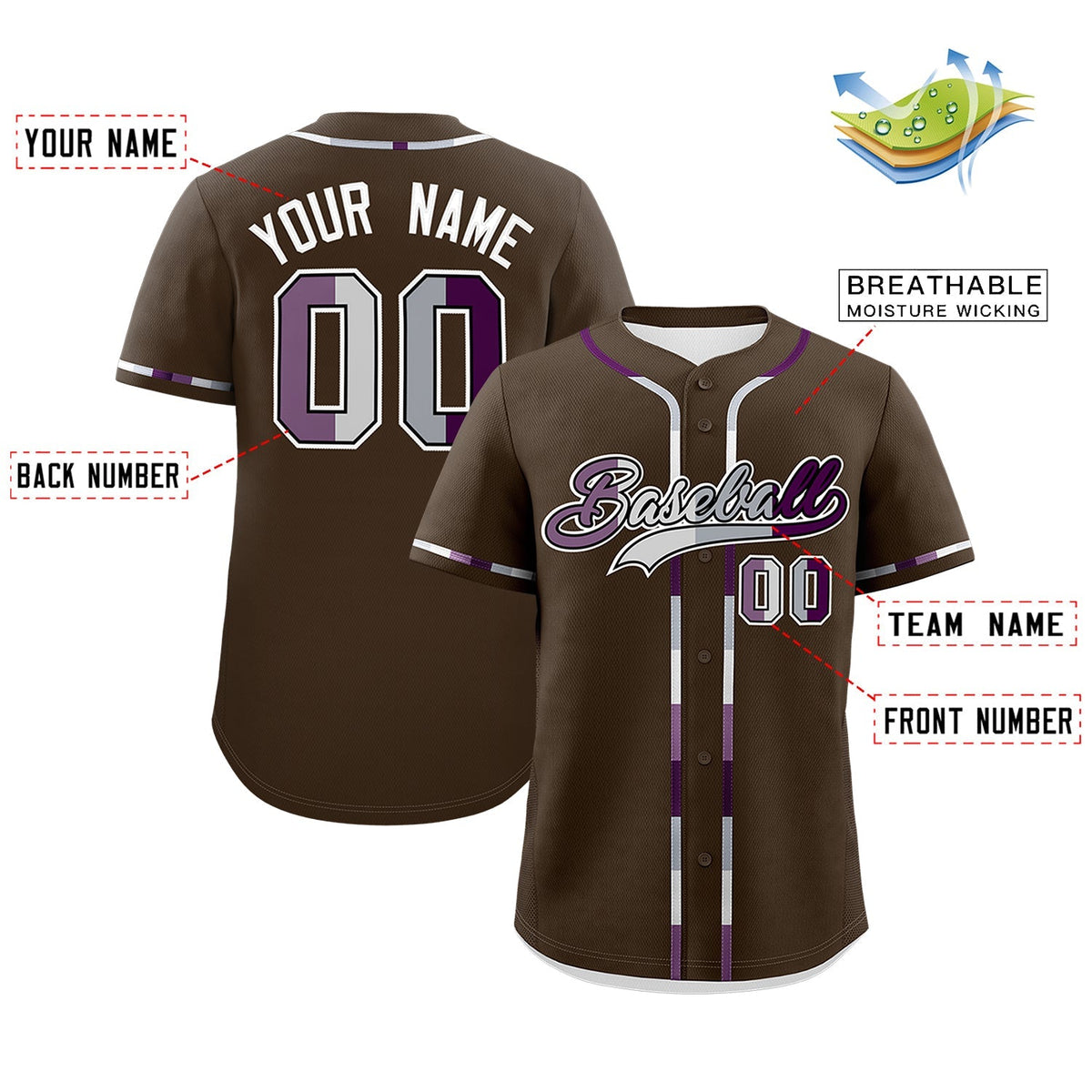 Custom Brown Genderless For Pride Month Classic Style Baseball Jersey| KXKSHOP