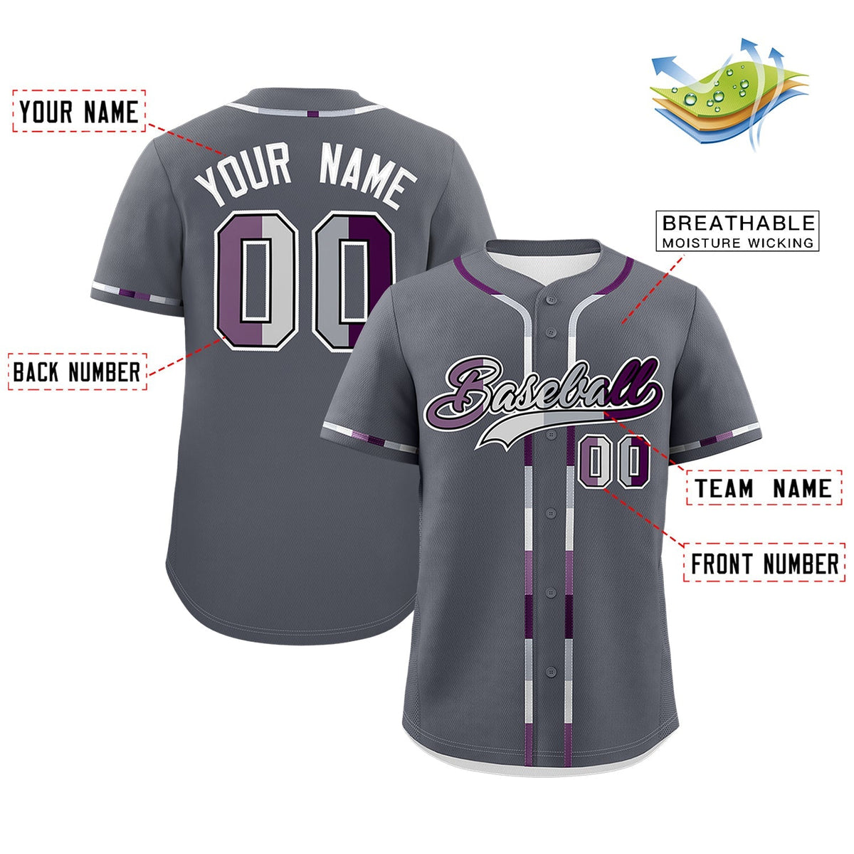 Custom Dark Gray Genderless For Pride Month Classic Style Baseball Jersey| KXKSHOP