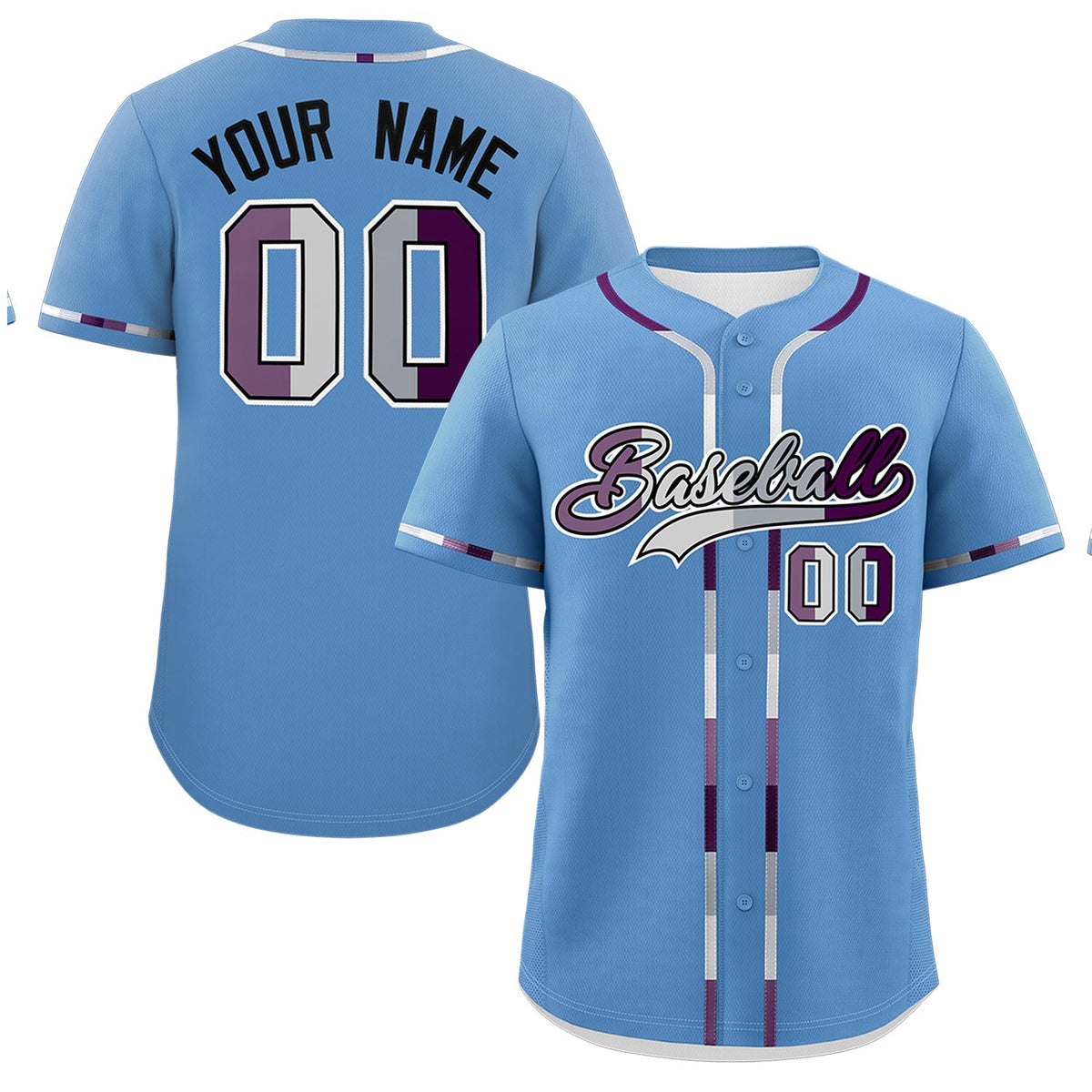Custom Light Blue Genderless For Pride Month Classic Style Baseball Jersey| KXKSHOP