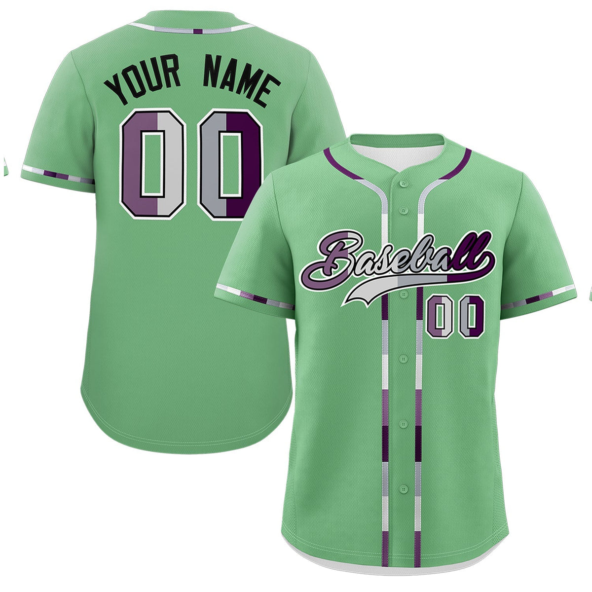 Custom Green Genderless For Pride Month Classic Style Baseball Jersey| KXKSHOP