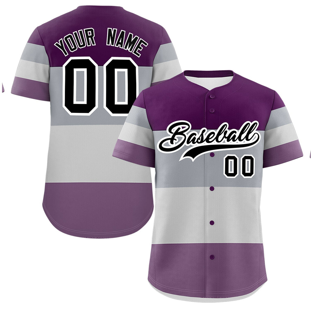 Custom Gray Purple Black Genderless For Pride Month Classic Style Baseball Jersey| KXKSHOP