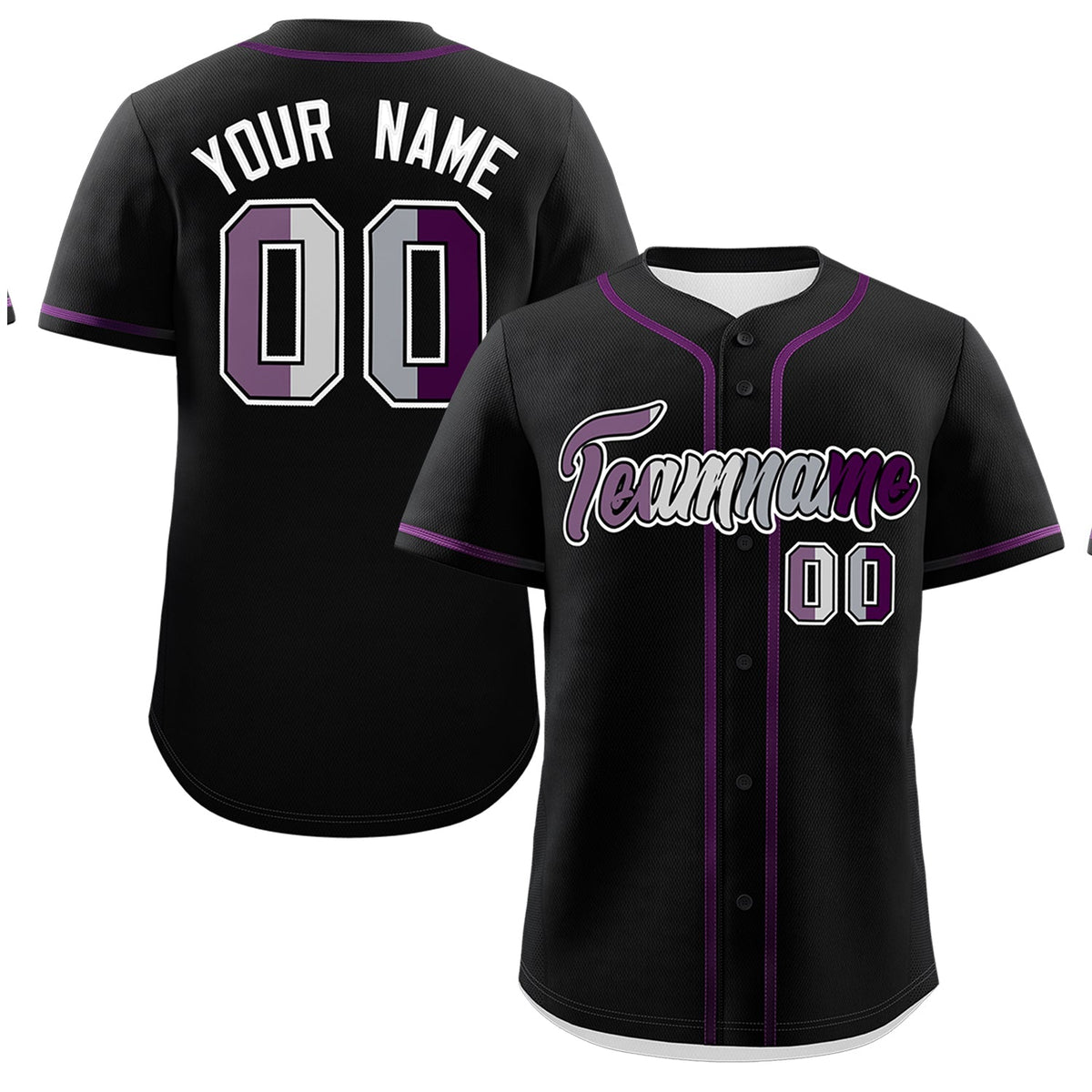 Custom Black Purple Genderless For Pride Month Classic Style Baseball Jersey| KXKSHOP