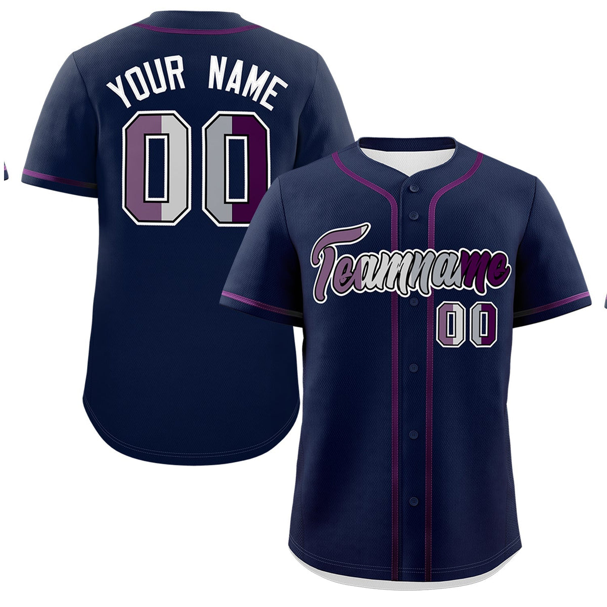 Custom Navy Purple Genderless For Pride Month Classic Style Baseball Jersey| KXKSHOP