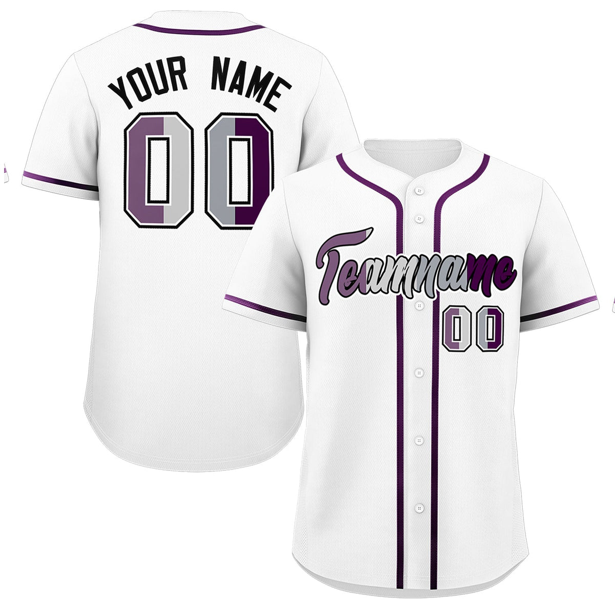 Custom White Purple Genderless For Pride Month Classic Style Baseball Jersey| KXKSHOP