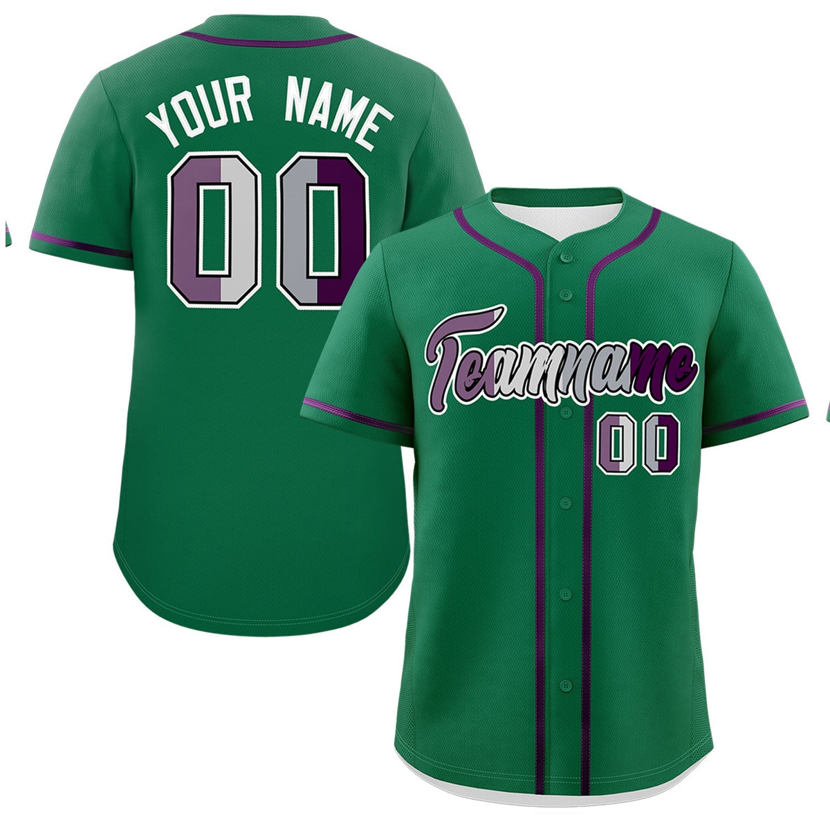 Custom Kelly Green Purple Genderless For Pride Month Classic Style Baseball Jersey| KXKSHOP