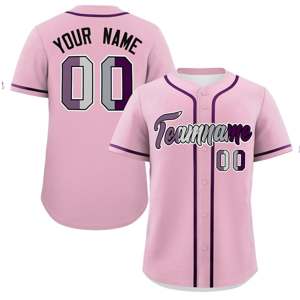 Custom Light Pink Purple Genderless For Pride Month Classic Style Baseball Jersey| KXKSHOP