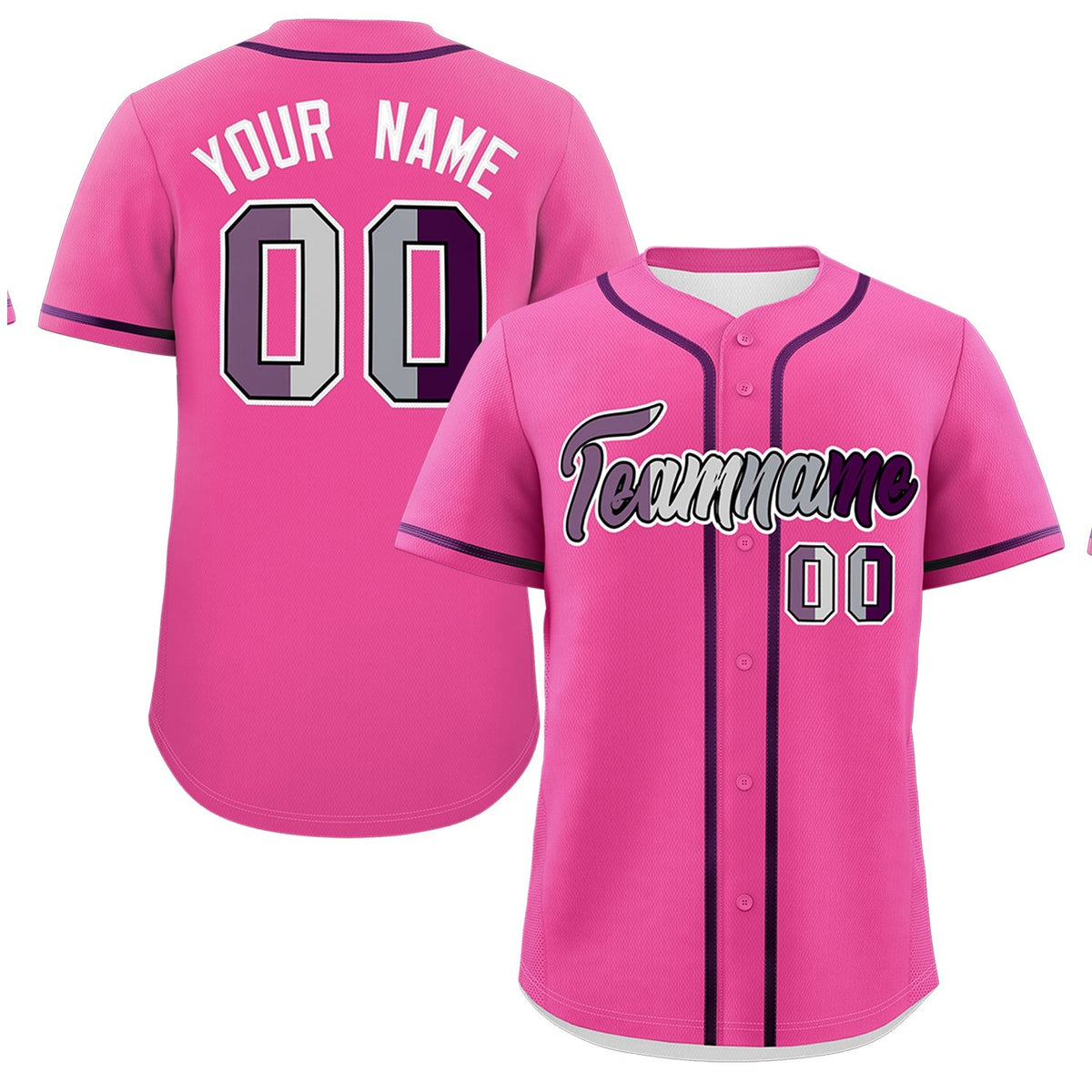Custom Pink Purple Genderless For Pride Month Classic Style Baseball Jersey| KXKSHOP