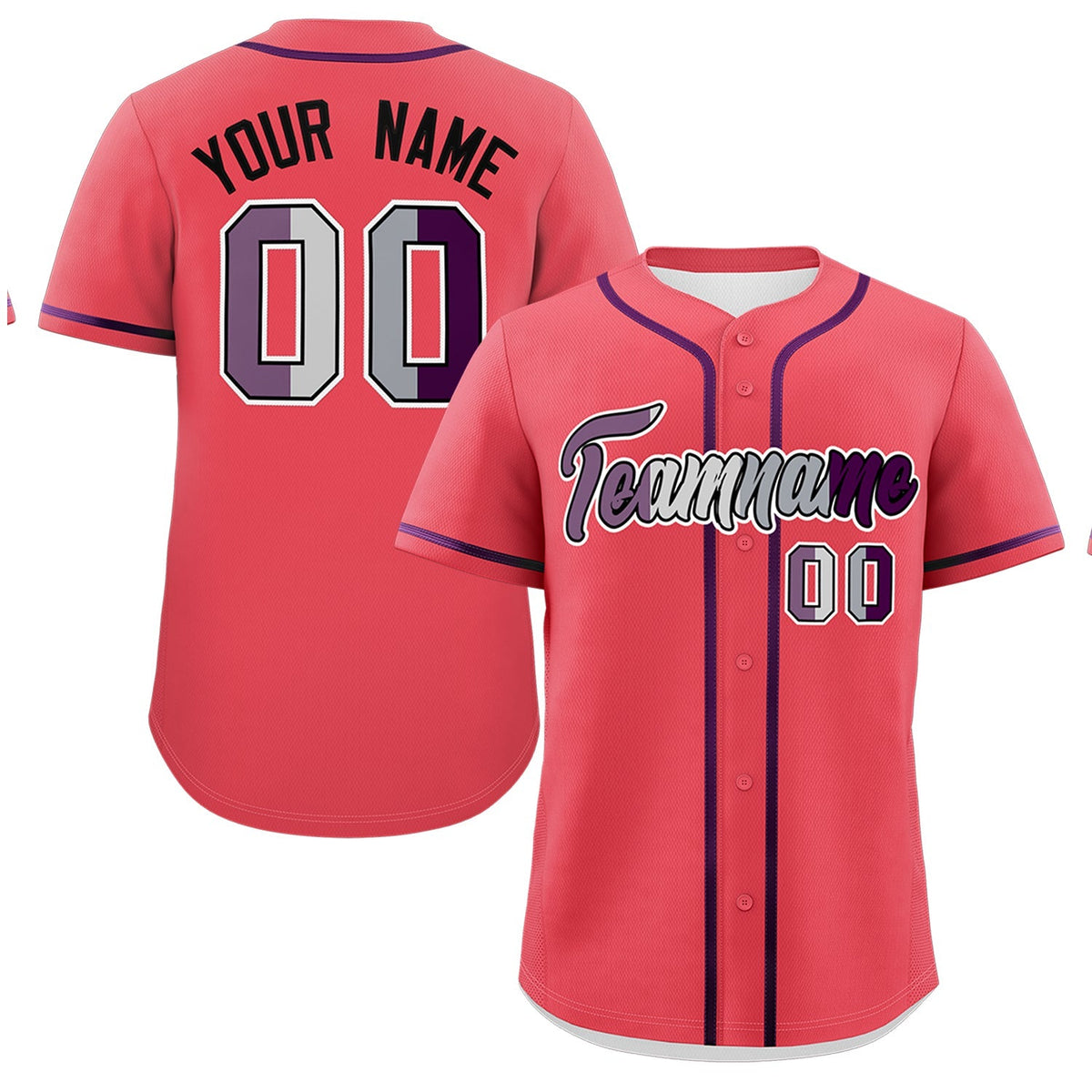 Custom Light Red Purple Genderless For Pride Month Classic Style Baseball Jersey| KXKSHOP