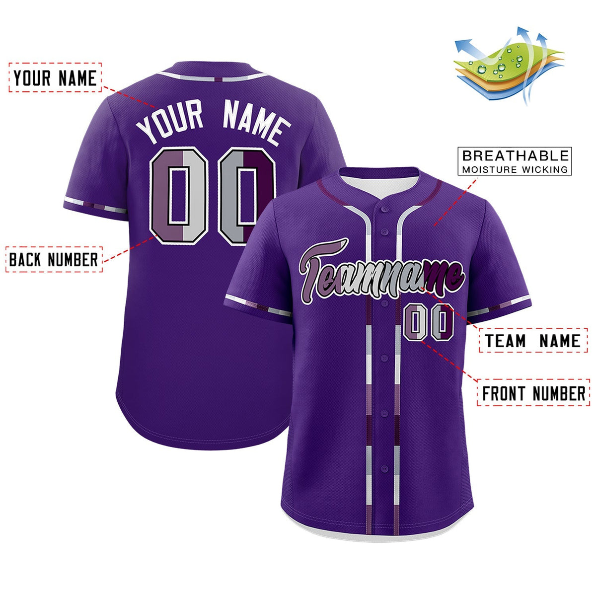 Custom Purple Genderless For Pride Month Classic Style Baseball Jersey| KXKSHOP