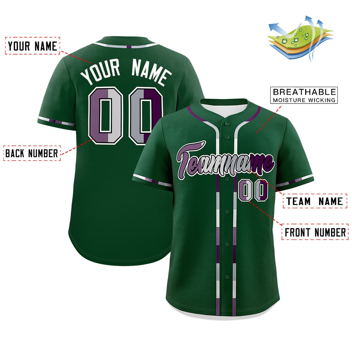 Custom Green White Genderless For Pride Month Classic Style Baseball Jersey| KXKSHOP