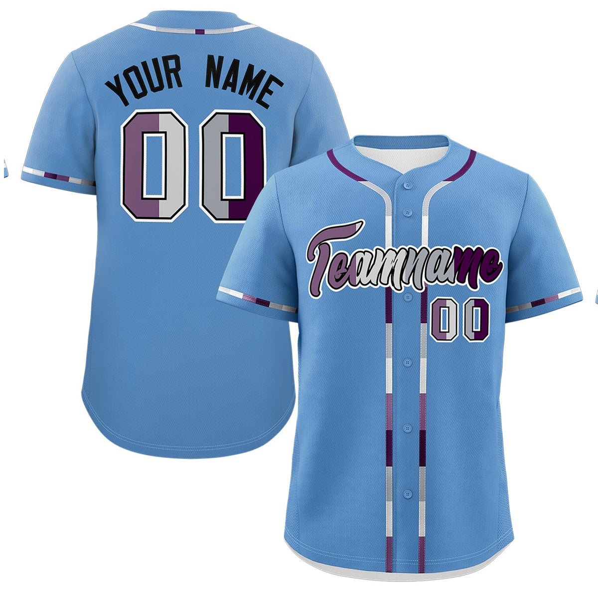 Custom Light Blue Genderless For Pride Month Classic Style Baseball Jersey| KXKSHOP