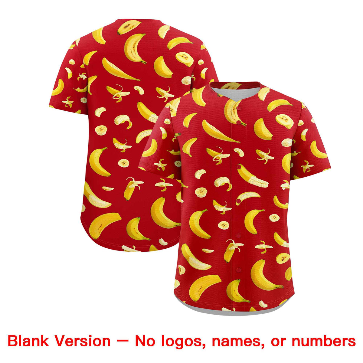 Custom Red Banana Graffiti Pattern Fashion Authentic Baseball Jersey | Graffiti Pattern | Embroidery&amp;Dye-sublimation printing | KXKSHOP
