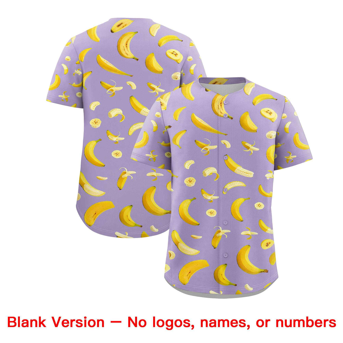 Custom Light Purple Banana Graffiti Pattern Fashion Authentic Baseball Jersey | Graffiti Pattern | Embroidery&amp;Dye-sublimation printing | KXKSHOP