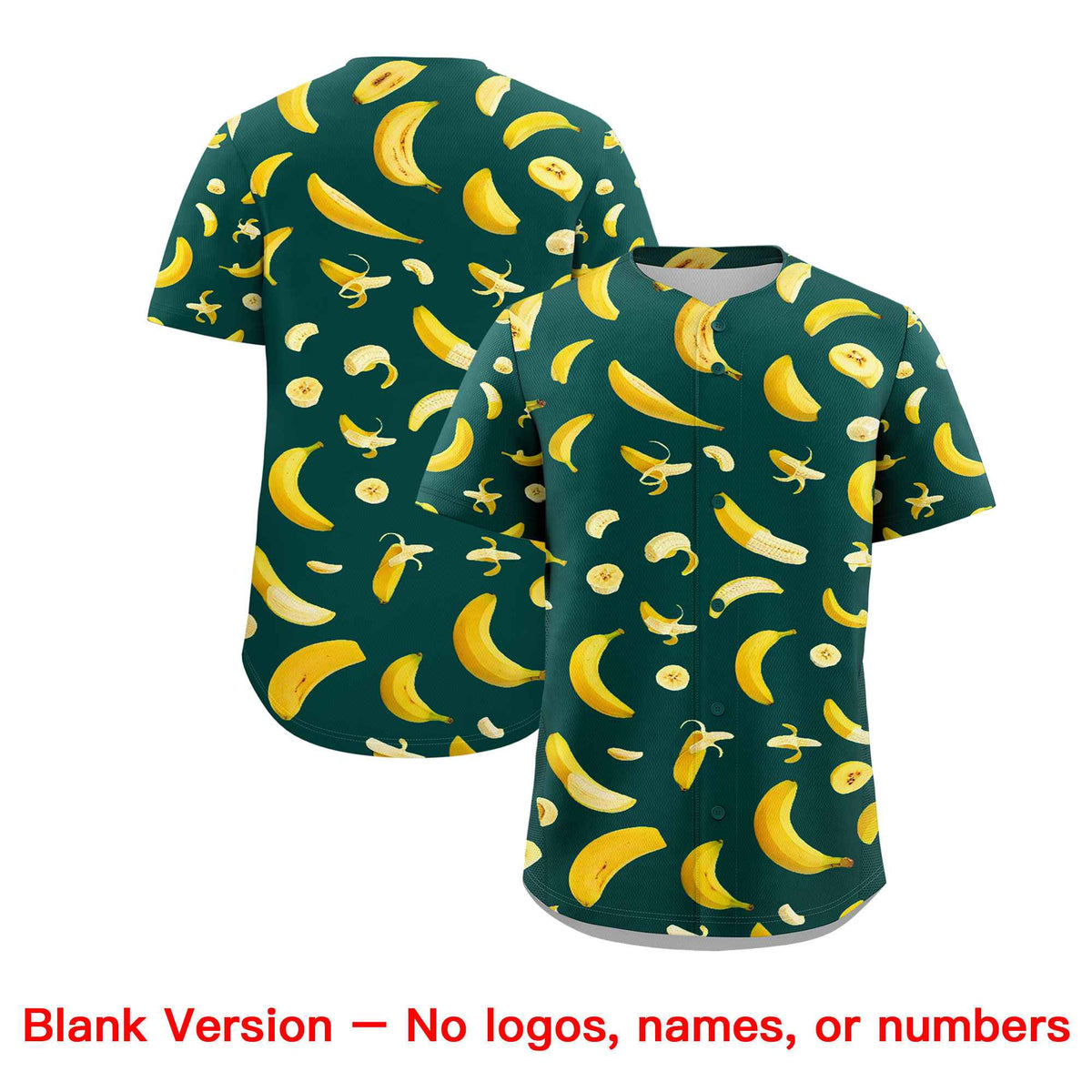 Custom Midnight Green Banana Graffiti Pattern Fashion Authentic Baseball Jersey | Graffiti Pattern | Embroidery&amp;Dye-sublimation printing | KXKSHOP