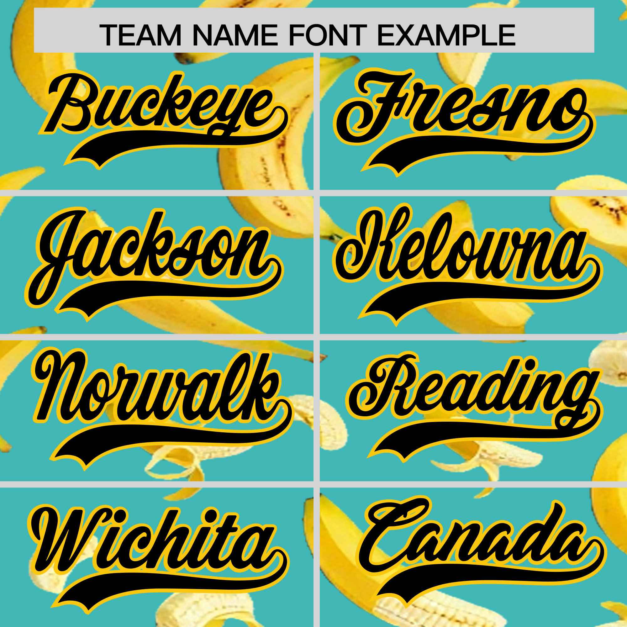 Custom Teal Banana Graffiti Pattern Fashion Authentic Baseball Jersey | Graffiti Pattern | Embroidery&Dye-sublimation printing | KXKSHOP