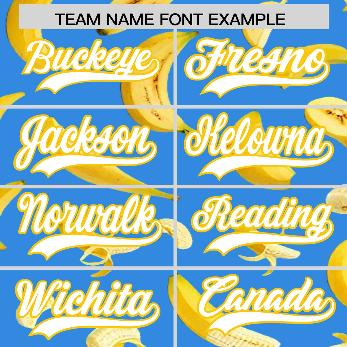 Custom Light Blue Banana Graffiti Pattern Fashion Authentic Baseball Jersey | Graffiti Pattern | Embroidery&amp;Dye-sublimation printing | KXKSHOP