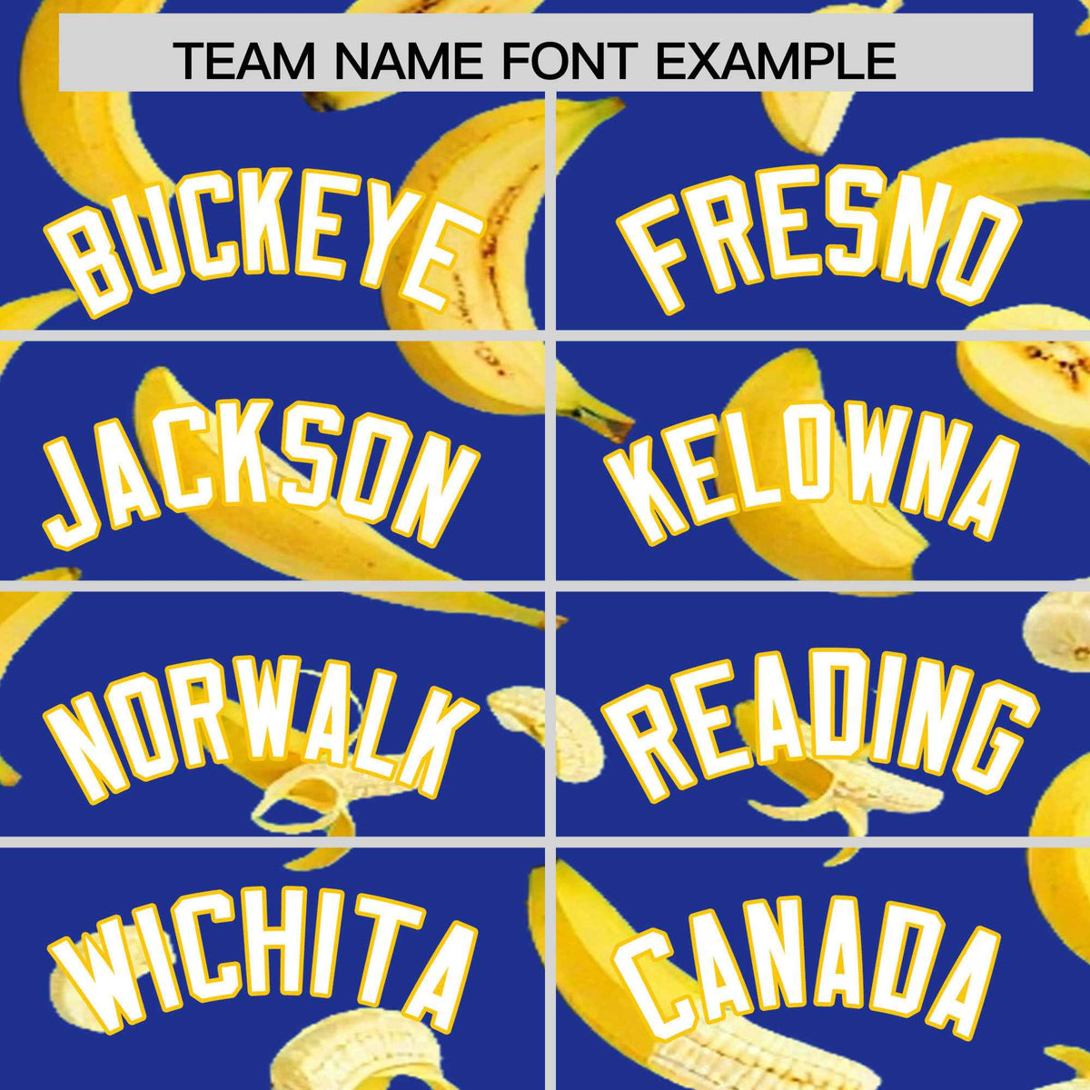 Custom Royal Blue Banana Graffiti Pattern Fashion Authentic Baseball Jersey | Graffiti Pattern | Embroidery&amp;Dye-sublimation printing | KXKSHOP