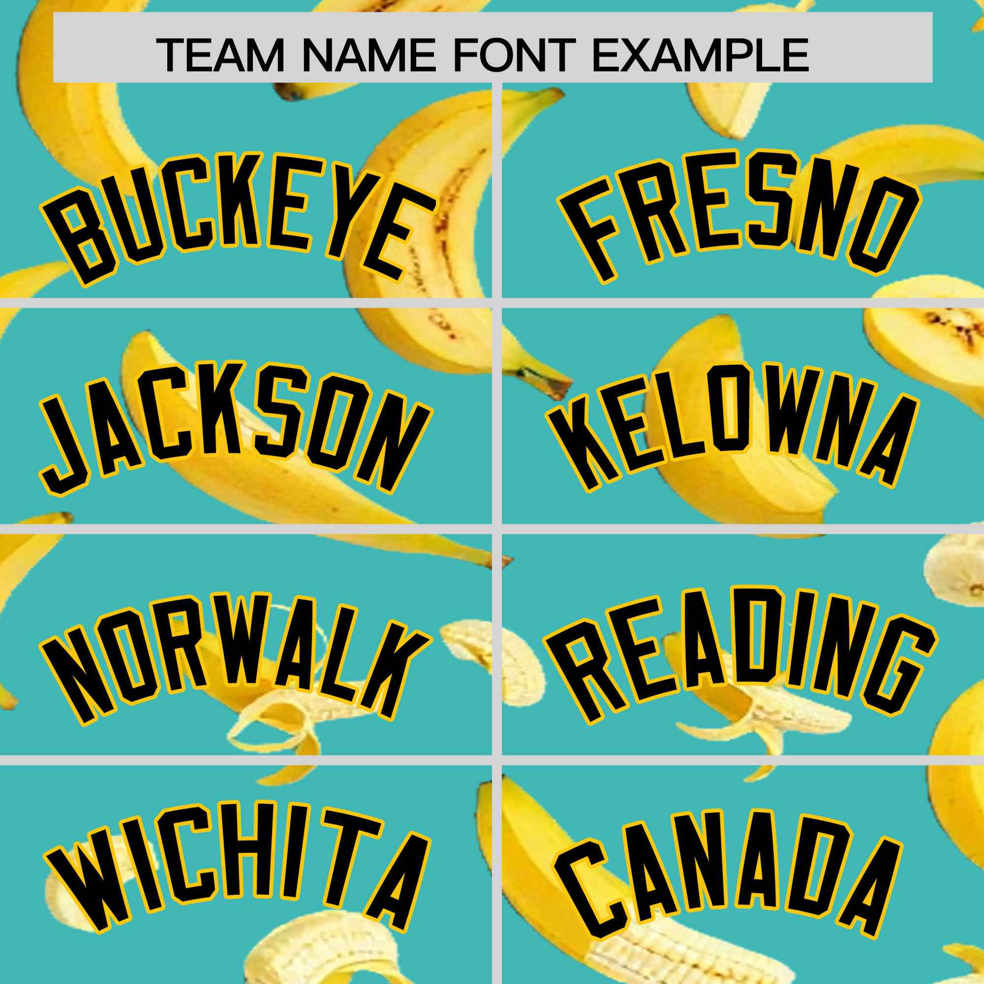 Custom Teal Banana Graffiti Pattern Fashion Authentic Baseball Jersey | Graffiti Pattern | Embroidery&Dye-sublimation printing | KXKSHOP