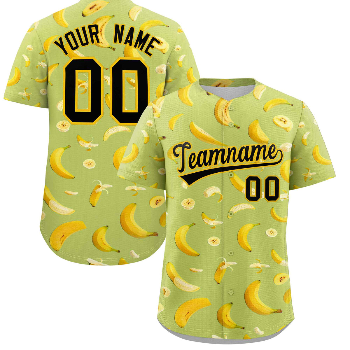 Custom Champagne Banana Graffiti Pattern Fashion Authentic Baseball Jersey | Graffiti Pattern | Embroidery&amp;Dye-sublimation printing | KXKSHOP