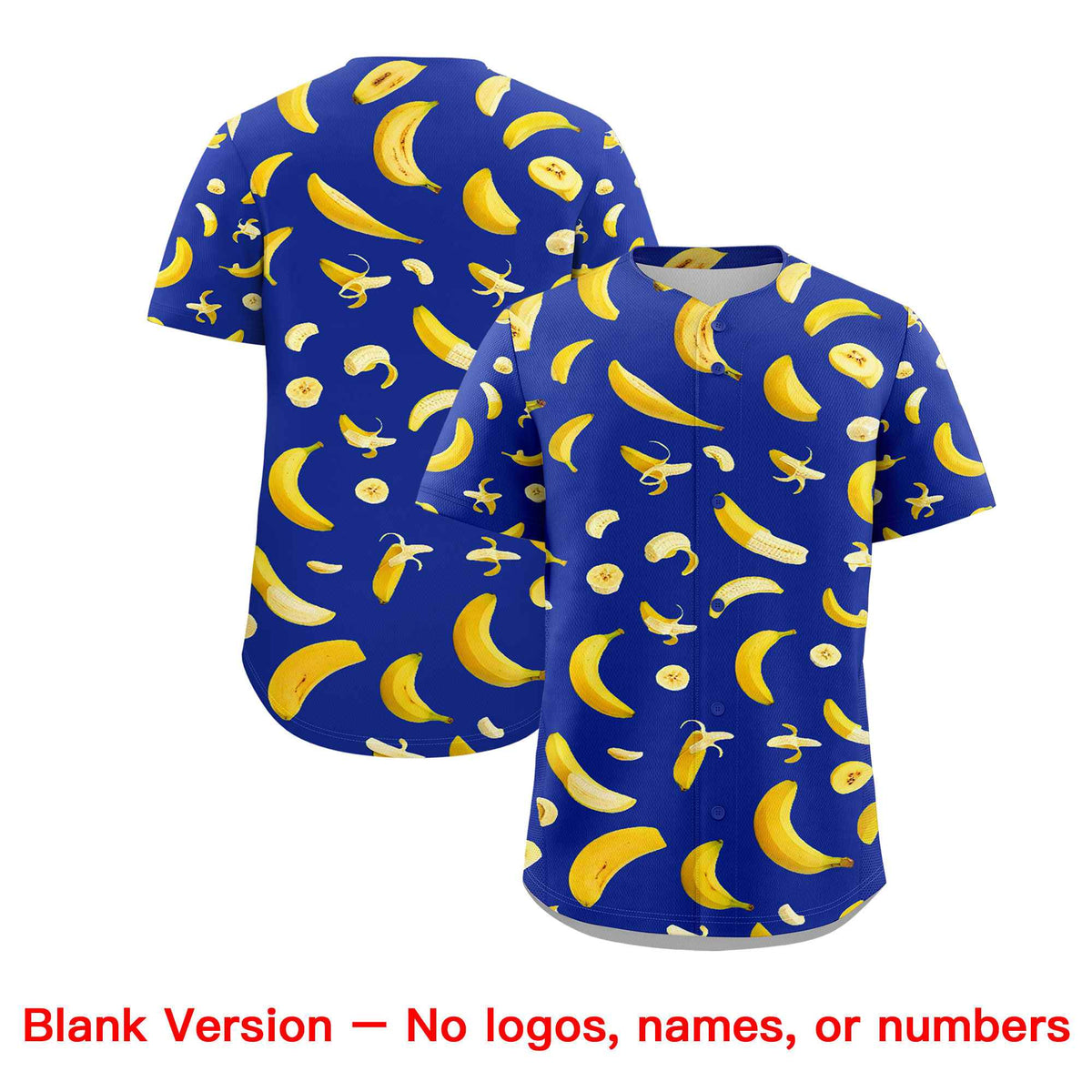 Custom Royal Blue Banana Graffiti Pattern Fashion Authentic Baseball Jersey | Graffiti Pattern | Embroidery&amp;Dye-sublimation printing | KXKSHOP