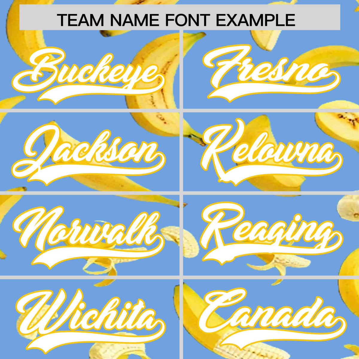 Custom Light Blue Banana Graffiti Pattern Fashion Authentic Baseball Jersey | Graffiti Pattern | Embroidery&amp;Dye-sublimation printing | KXKSHOP